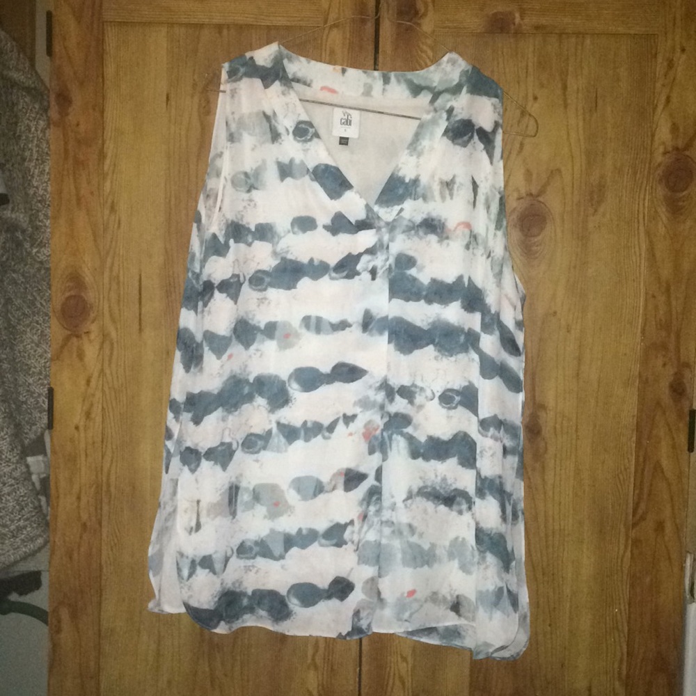 SOLD Cabi Lined Tunic Tank Teal, White, Pink, Orange, Small, Soft